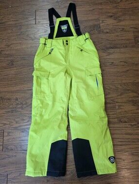 Killtec Snow Pants Youth 12 Green Lime Insulated Waterproof Ski Cargo Winter